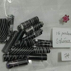 One-of-a-kind handmade/hand rolled paper beads/jewelry making/craft supplies/DIY